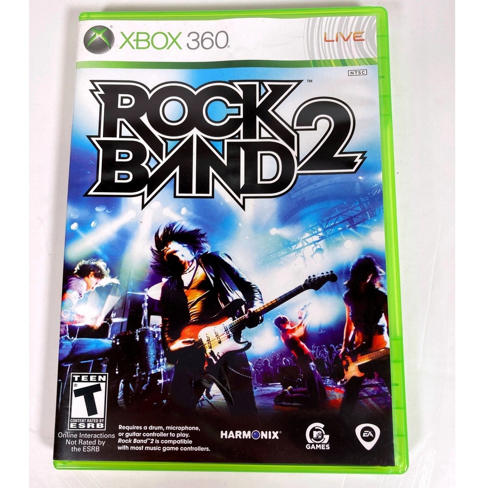 Rock Band 2 Microsoft Xbox 360 2008 Music Rhythm Game Disc and Case NTSC